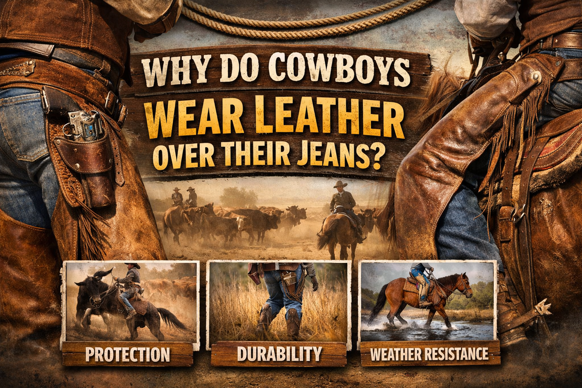 Why Do Cowboys Wear Leather Over Their Jeans - Wild West Wears