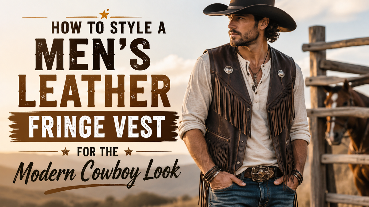 How to Style a Men's Leather Fringe Vest for the Modern Cowboy Look - Wild West Wears