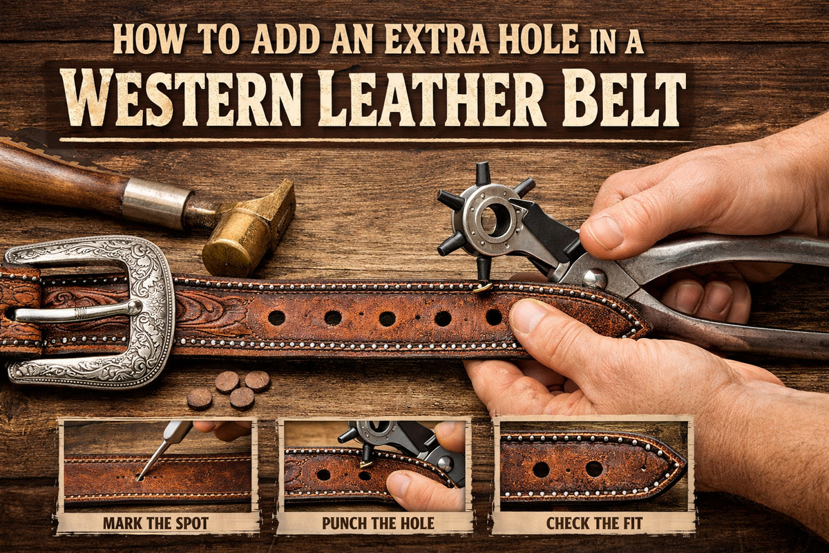 How to Add an Extra Hole in a Western Leather Belt - Wild West Wears