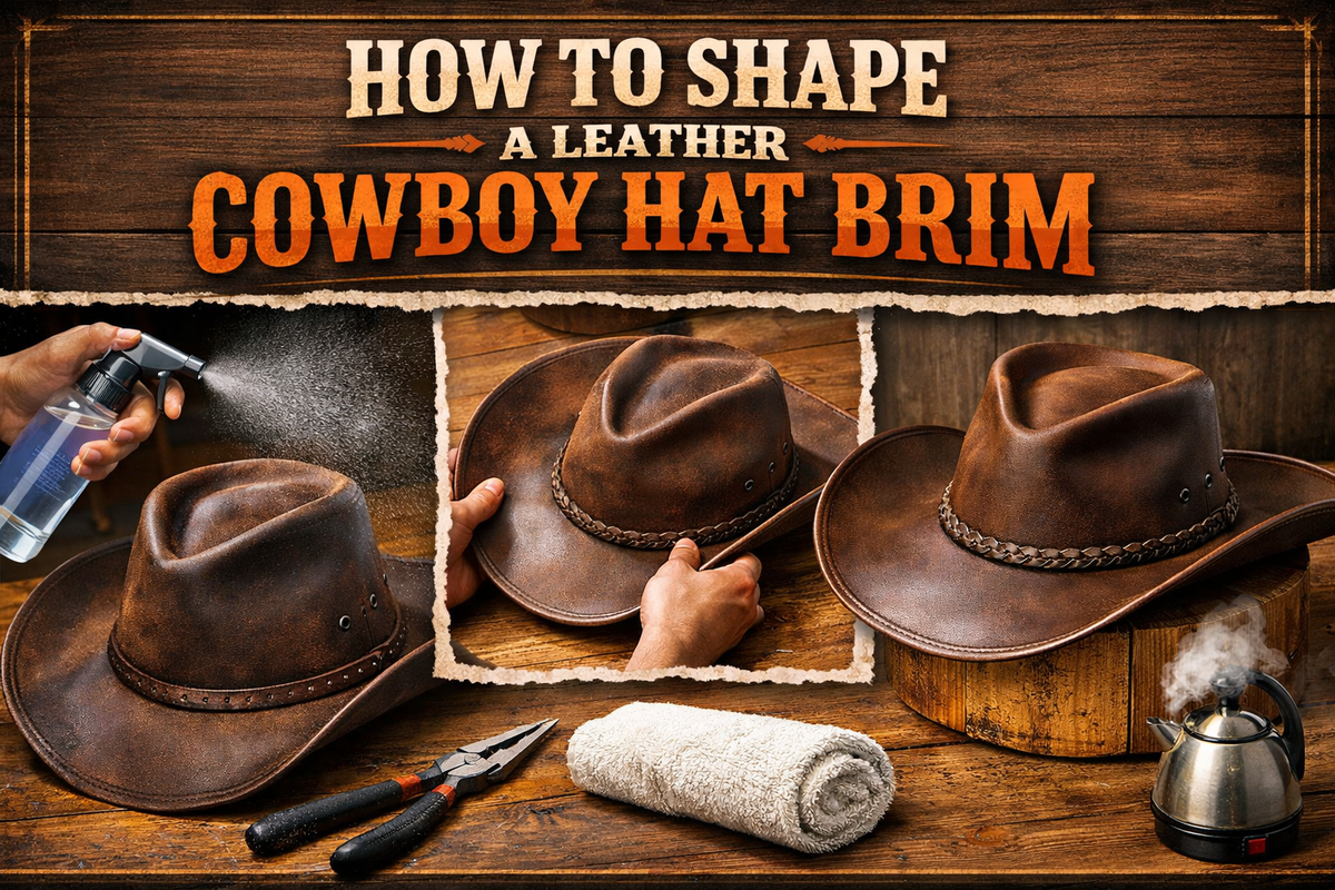 How to Shape a Leather Cowboy Hat Brim - Wild West Wears