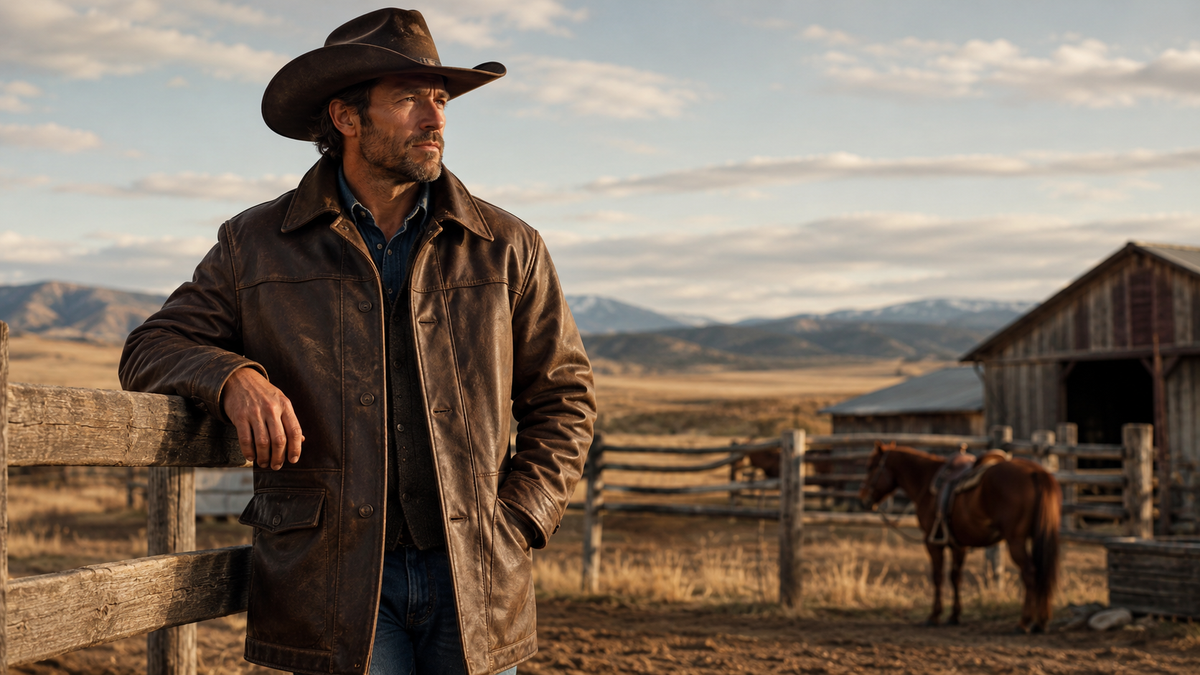Men's Classic Western Ranch Leather Coat: Built for Work, Worn Everywhere Else - Wild West Wears