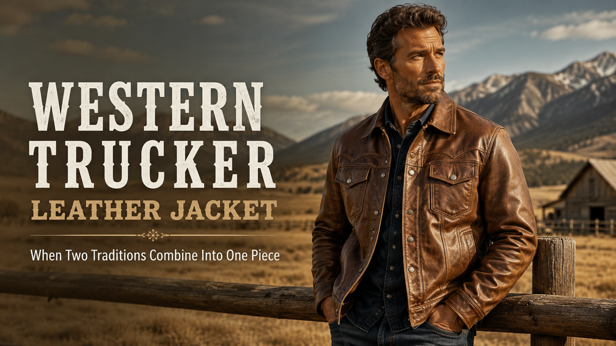 Western Trucker Leather Jacket: When Two Traditions Combine Into One Piece - Wild West Wears
