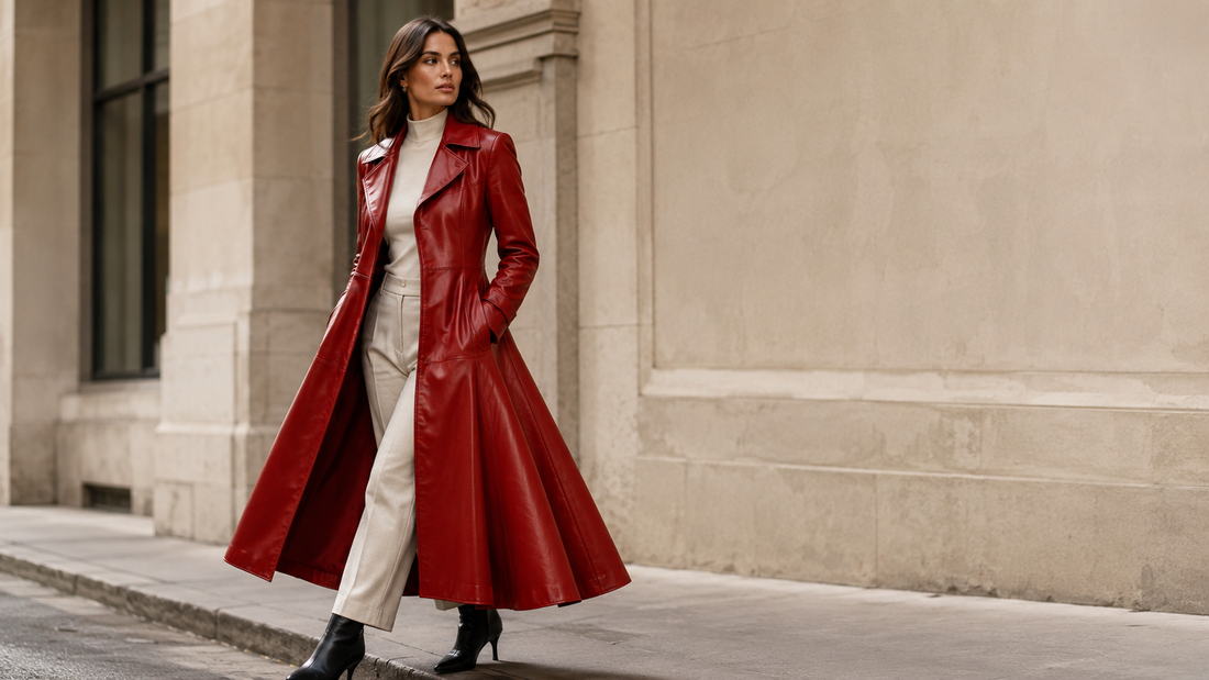 Red Leather Flare Coat: Statement Outerwear and How to Wear It Without Competing Pieces - Wild West Wears