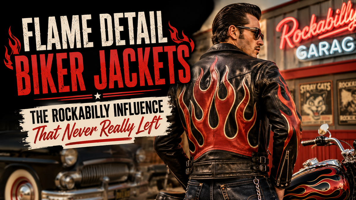 Flame Detail Biker Jackets: The Rockabilly Influence That Never Really Left - Wild West Wears