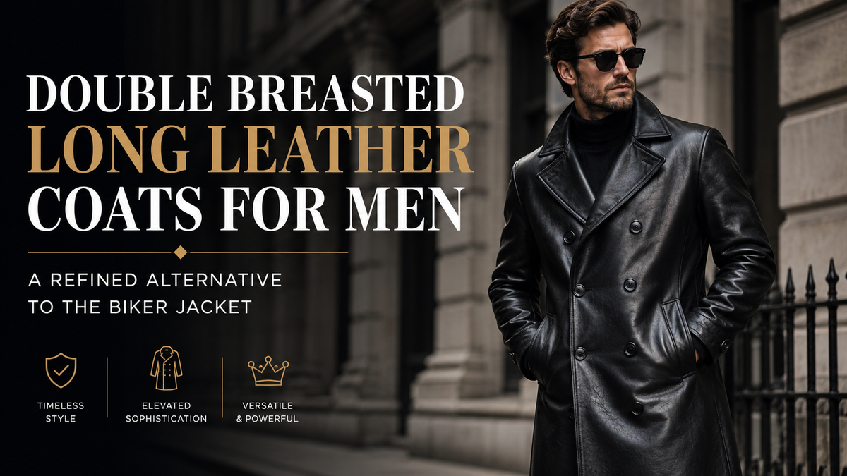 Double Breasted Long Leather Coats for Men: A Refined Alternative to the Biker Jacket - Wild West Wears