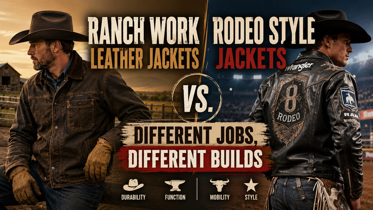 Ranch Work Leather Jackets vs. Rodeo Style Jackets: Different Jobs, Different Builds - Wild West Wears