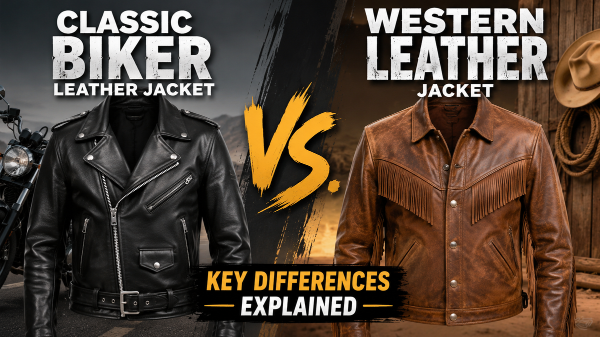 Classic Biker Leather Jacket vs. Western Leather Jacket: Key Differences Explained - Wild West Wears