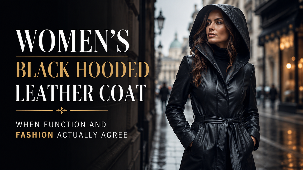 Women's Black Hooded Leather Coat: When Function and Fashion Actually Agree - Wild West Wears