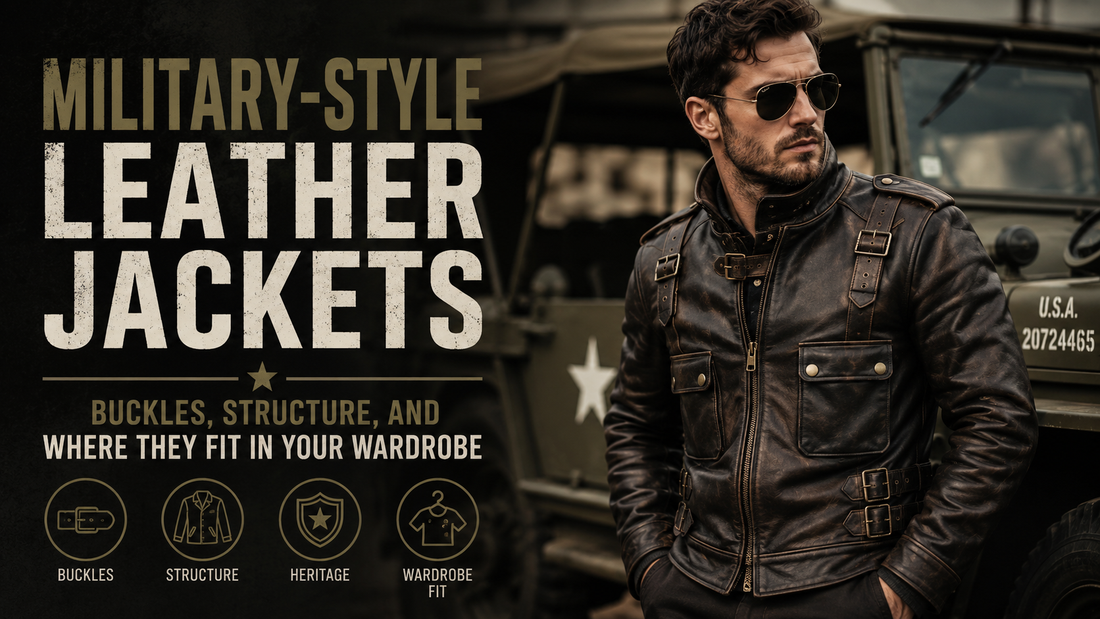 Military-Style Leather Jackets: Buckles, Structure, and Where They Fit in Your Wardrobe - Wild West Wears