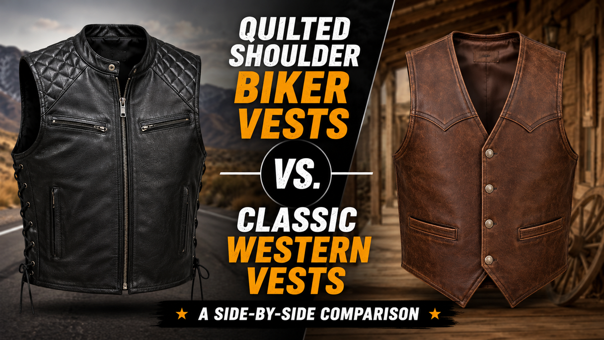 Quilted Shoulder Biker Vests vs. Classic Western Vests: A Side-by-Side Comparison - Wild West Wears