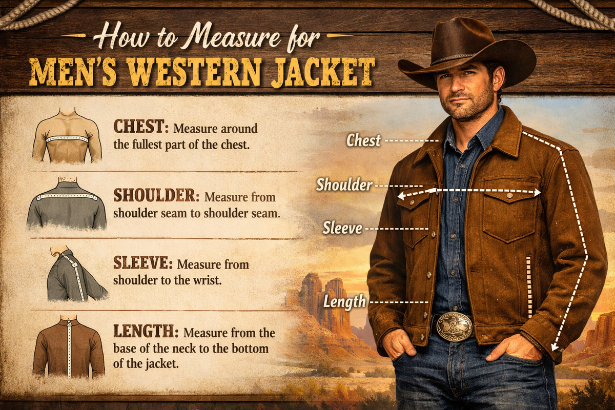How to Measure for Men’s Western Jacket? - Wild West Wears