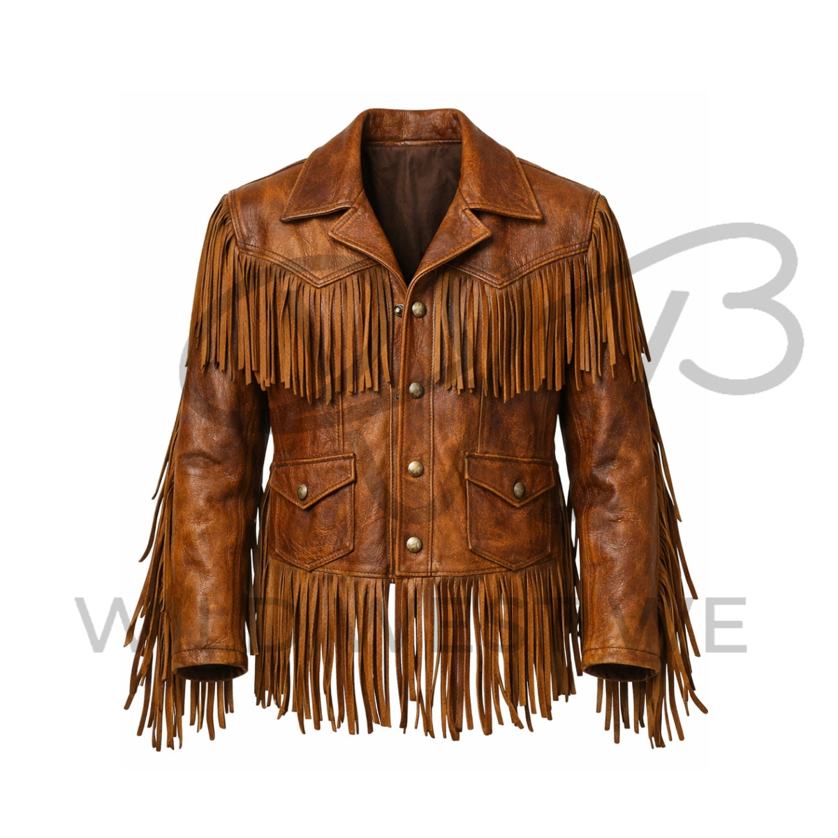 Men’s 70s Western Fringe Leather Jacket