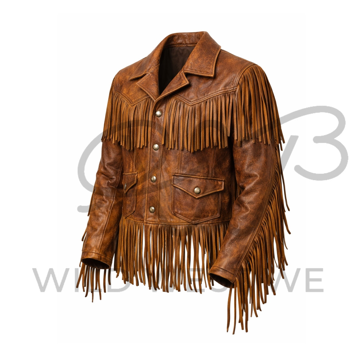Men’s 70s Western Fringe Leather Jacket