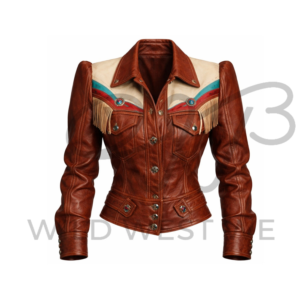 Women’s 80s Western Rodeo Leather Jacket