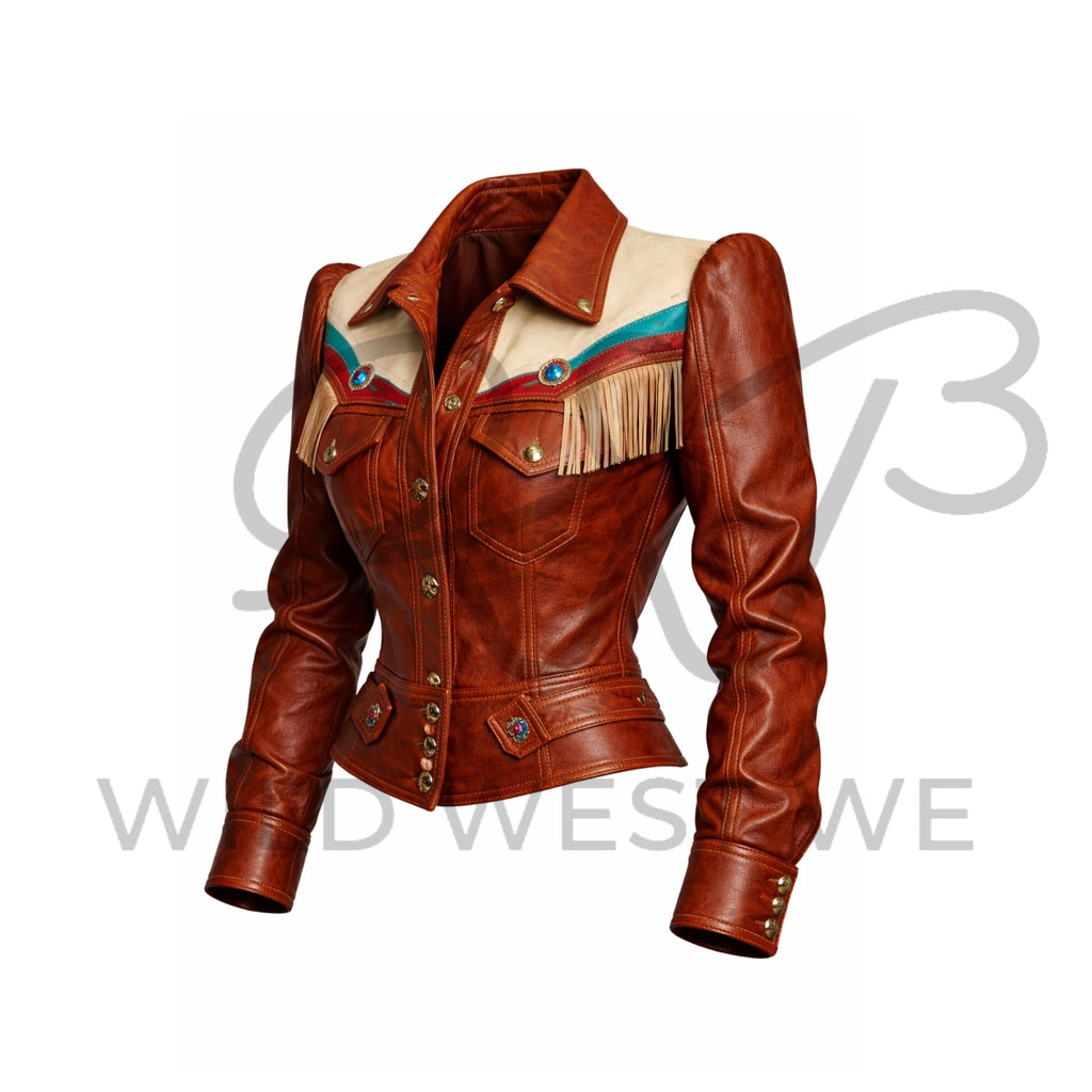Women’s 80s Western Rodeo Leather Jacket