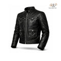 Men’s Black Multi-Buckle Leather Jacket