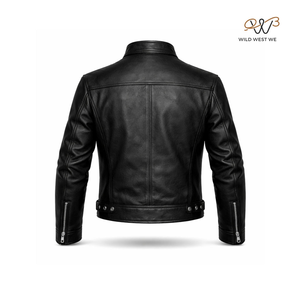 Men’s Black Multi-Buckle Leather Jacket