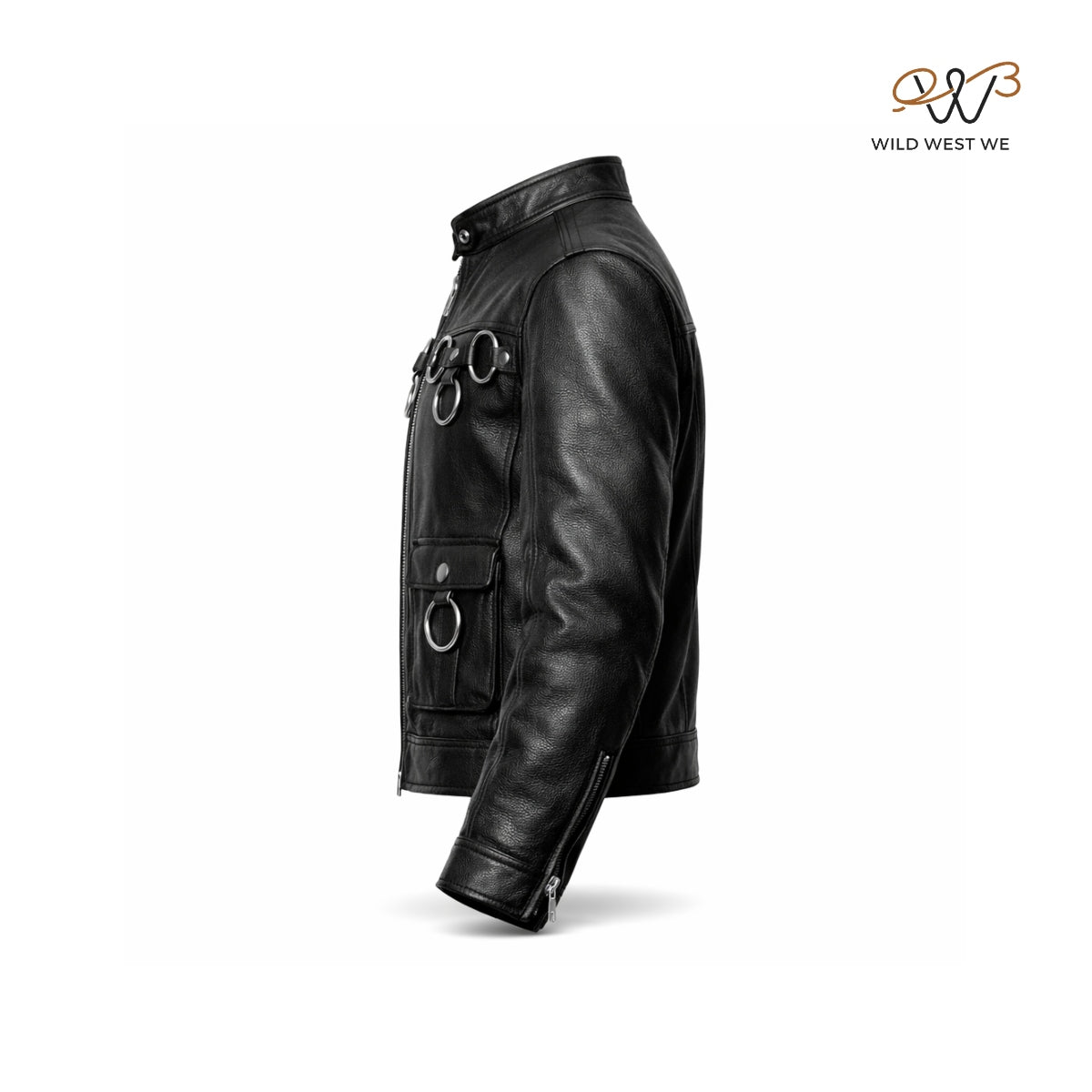 Men’s Black Multi-Buckle Leather Jacket