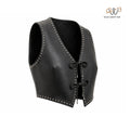 Women’s Black Cropped Studded Leather Vest