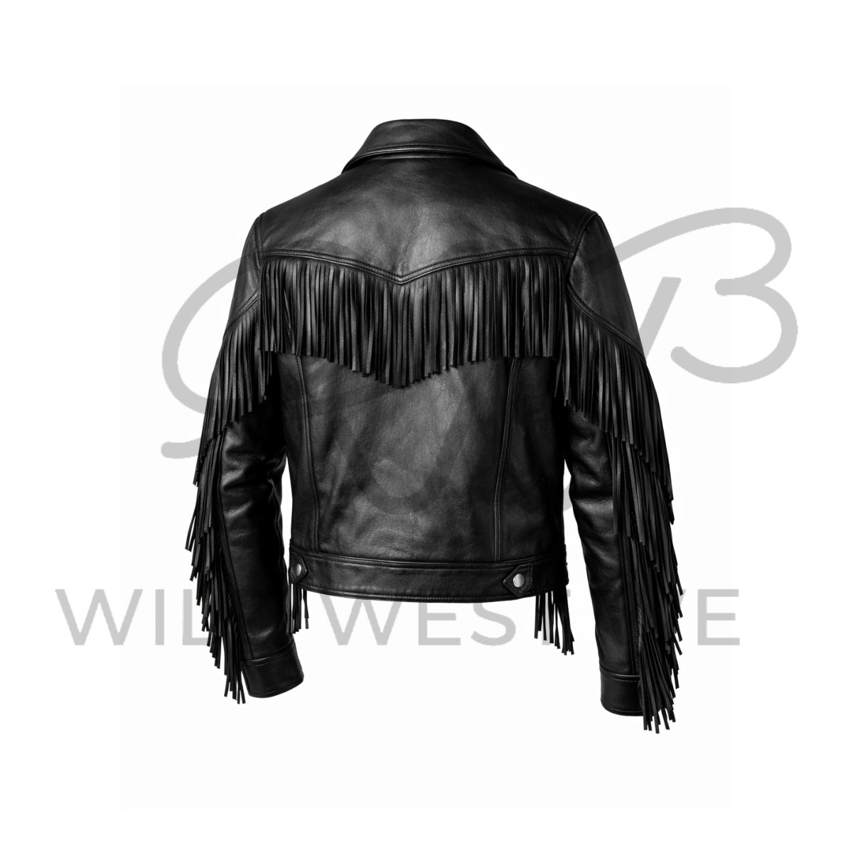 Men’s Black Fringe Western Leather Jacket 