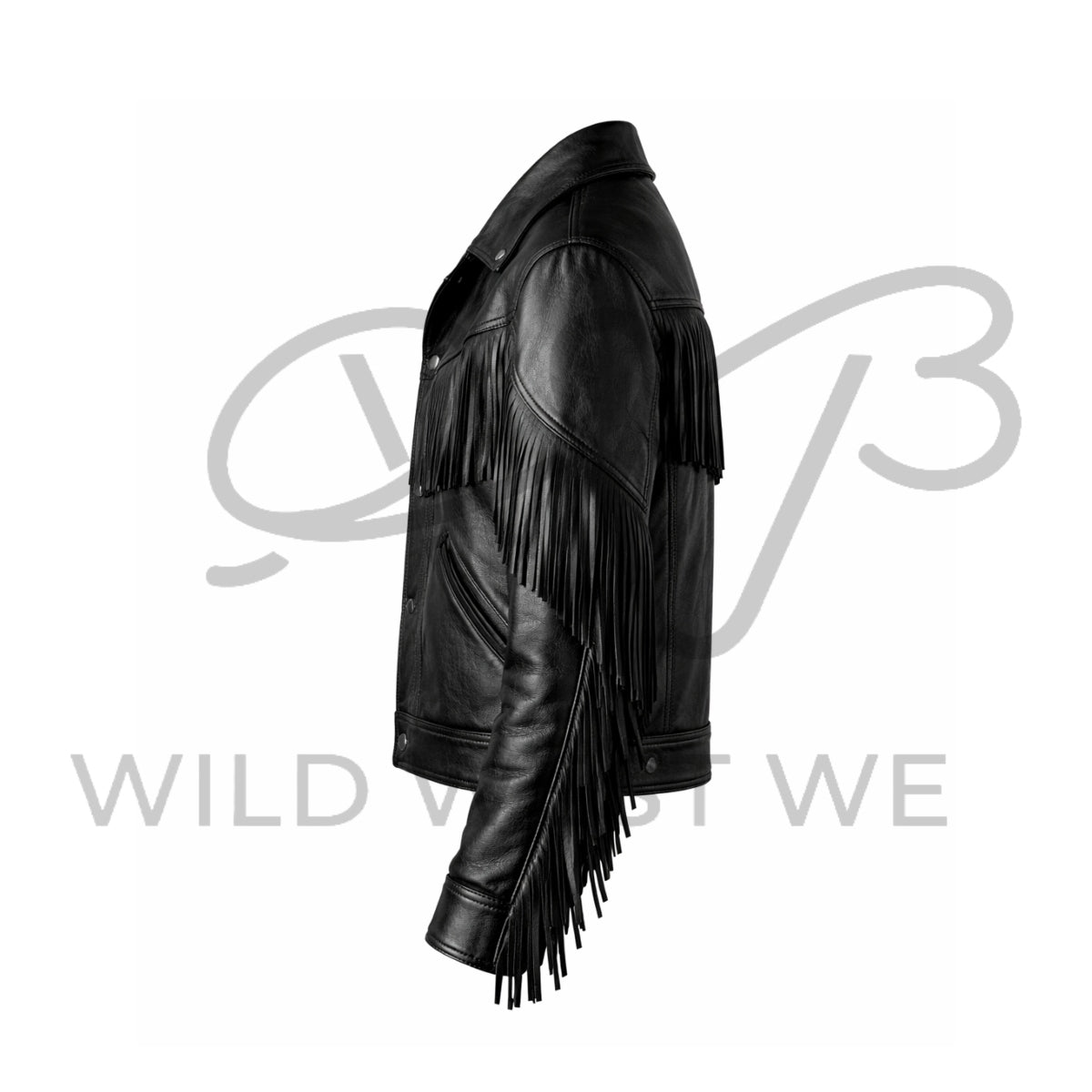 Men’s Black Fringe Western Leather Jacket 