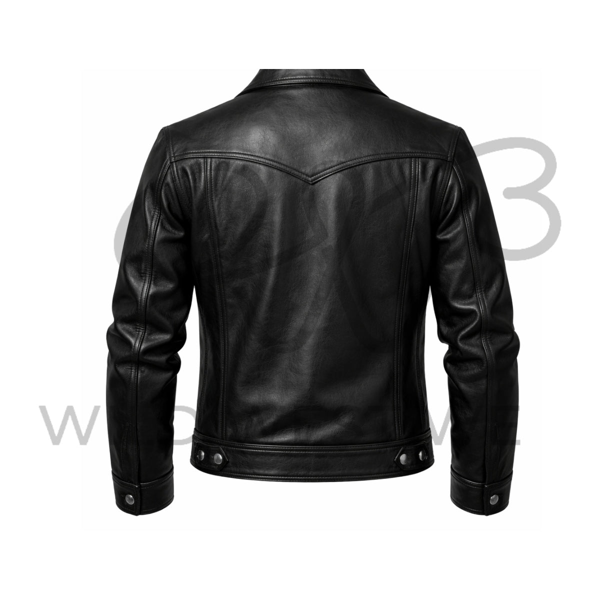Black Leather Cowboy Jacket for Men