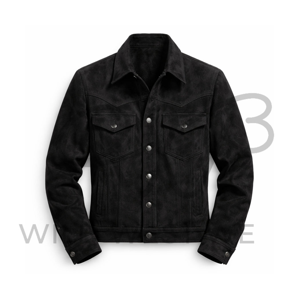Men’s Black Suede Cowboy Jacket
