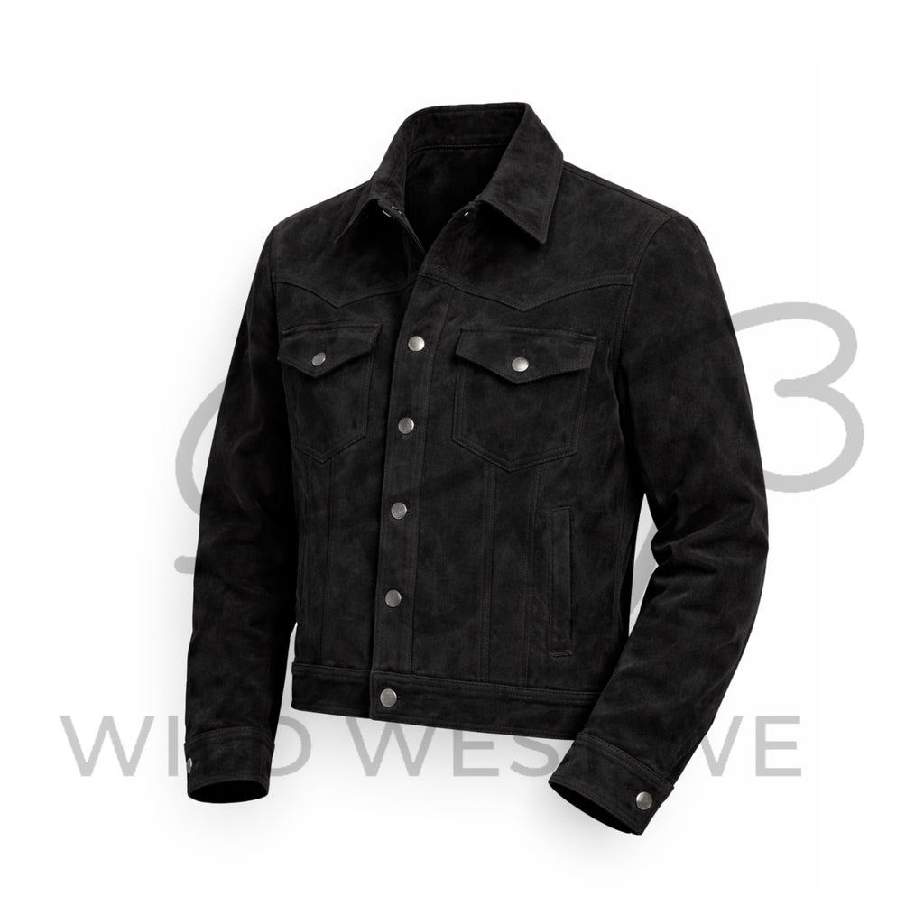 Men’s Black Suede Cowboy Jacket