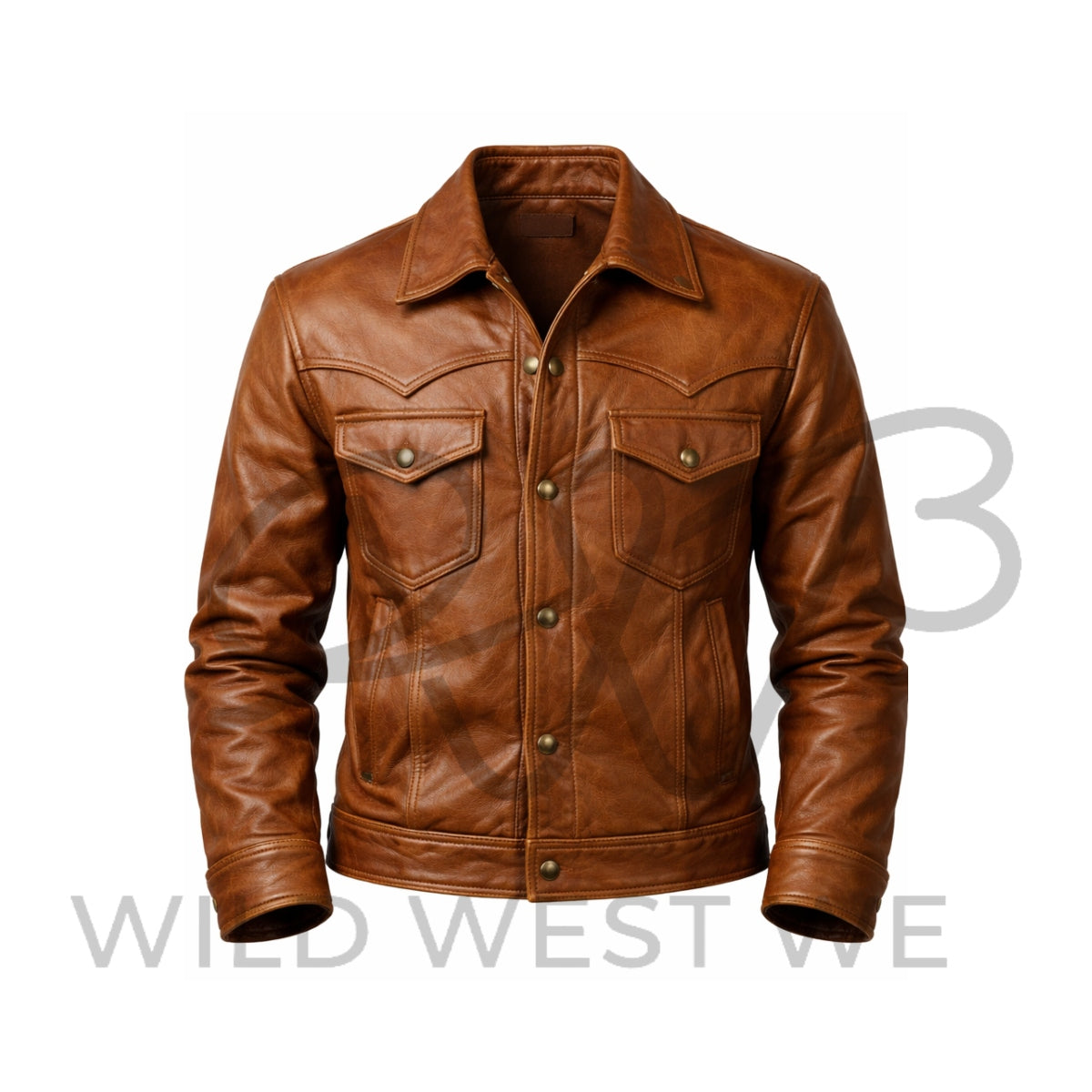 Brown Leather Cowboy Jacket for Men