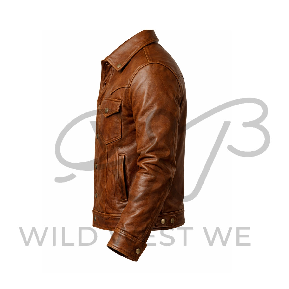 Brown Leather Cowboy Jacket for Men