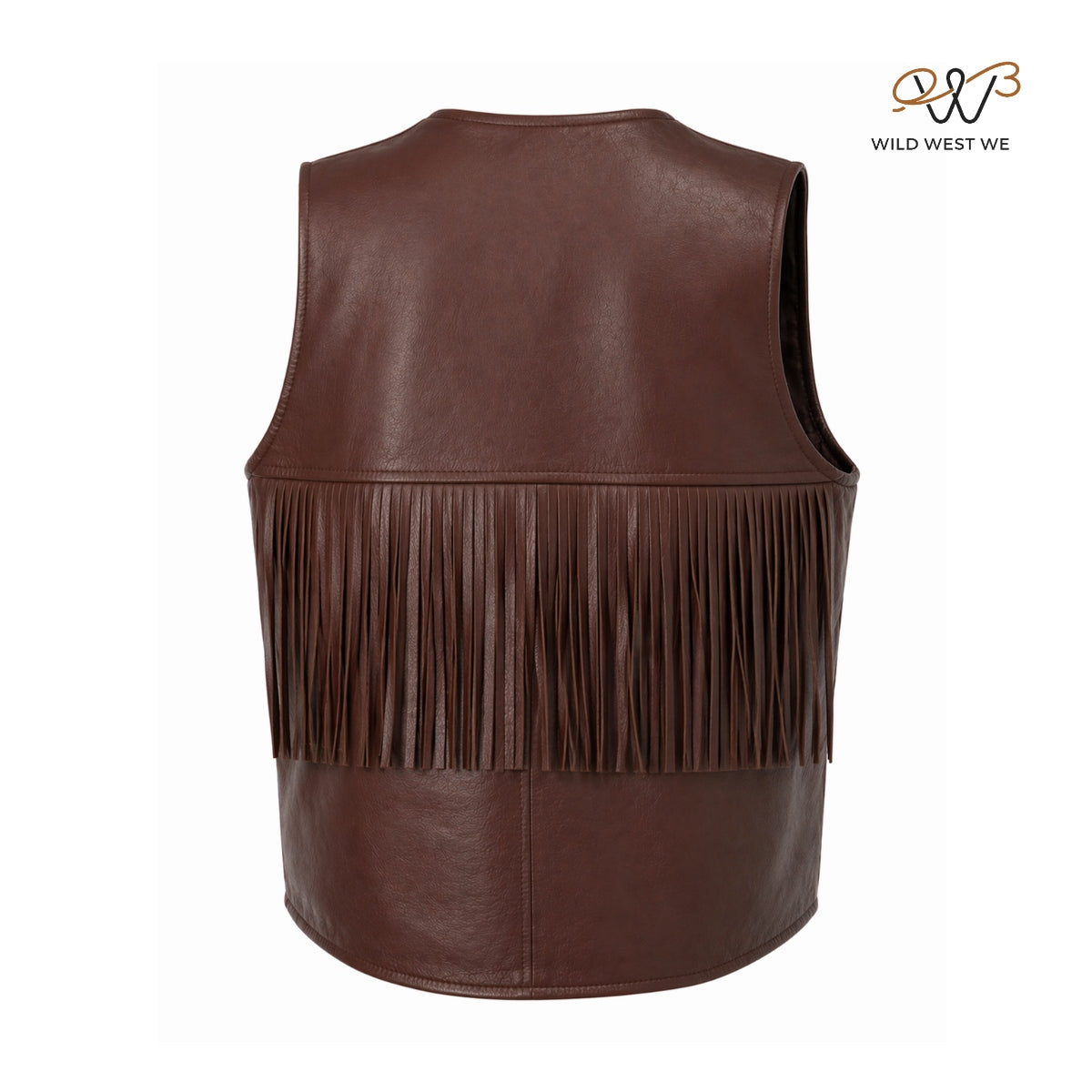 Men’s Brown Leather Fringe Western Vest
