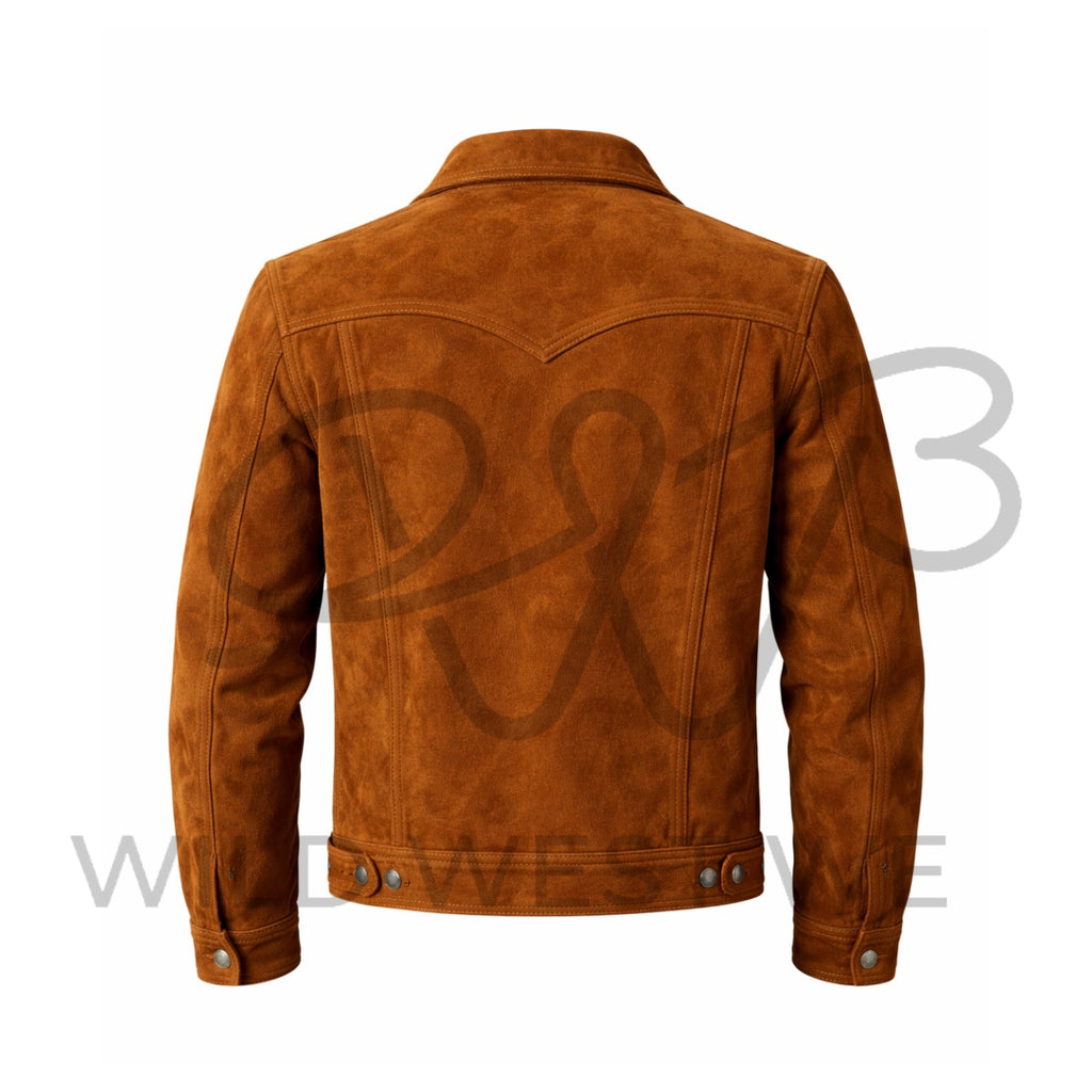 Men’s Brown Suede Western Jacket