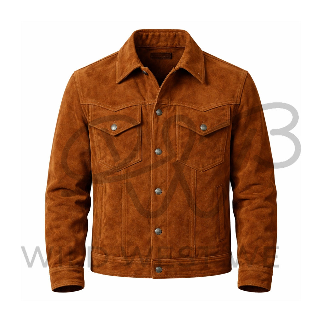 Men’s Brown Suede Western Jacket
