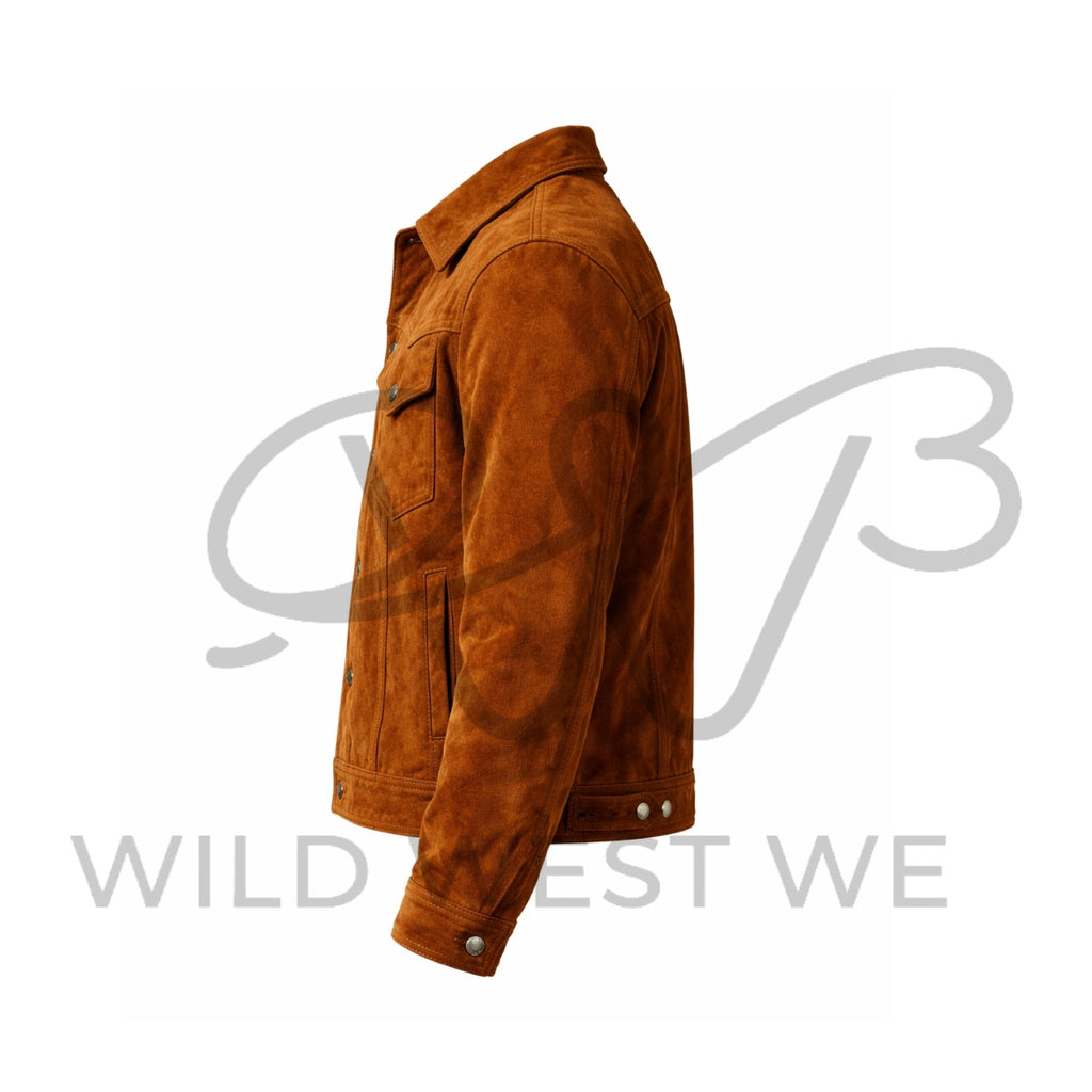 Men’s Brown Suede Western Jacket