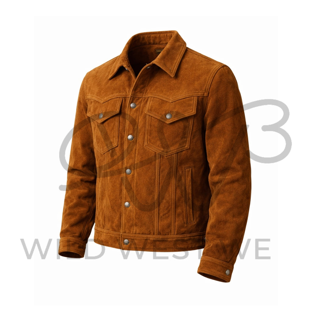Men’s Brown Suede Western Jacket
