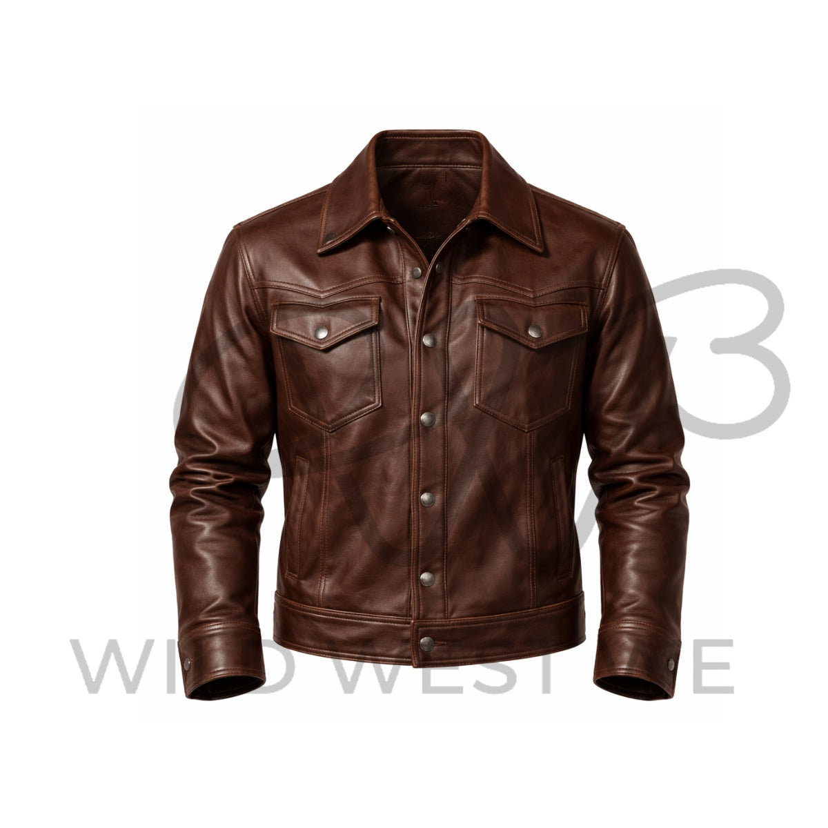 Men’s Chocolate Brown Cowboy Leather Jacket