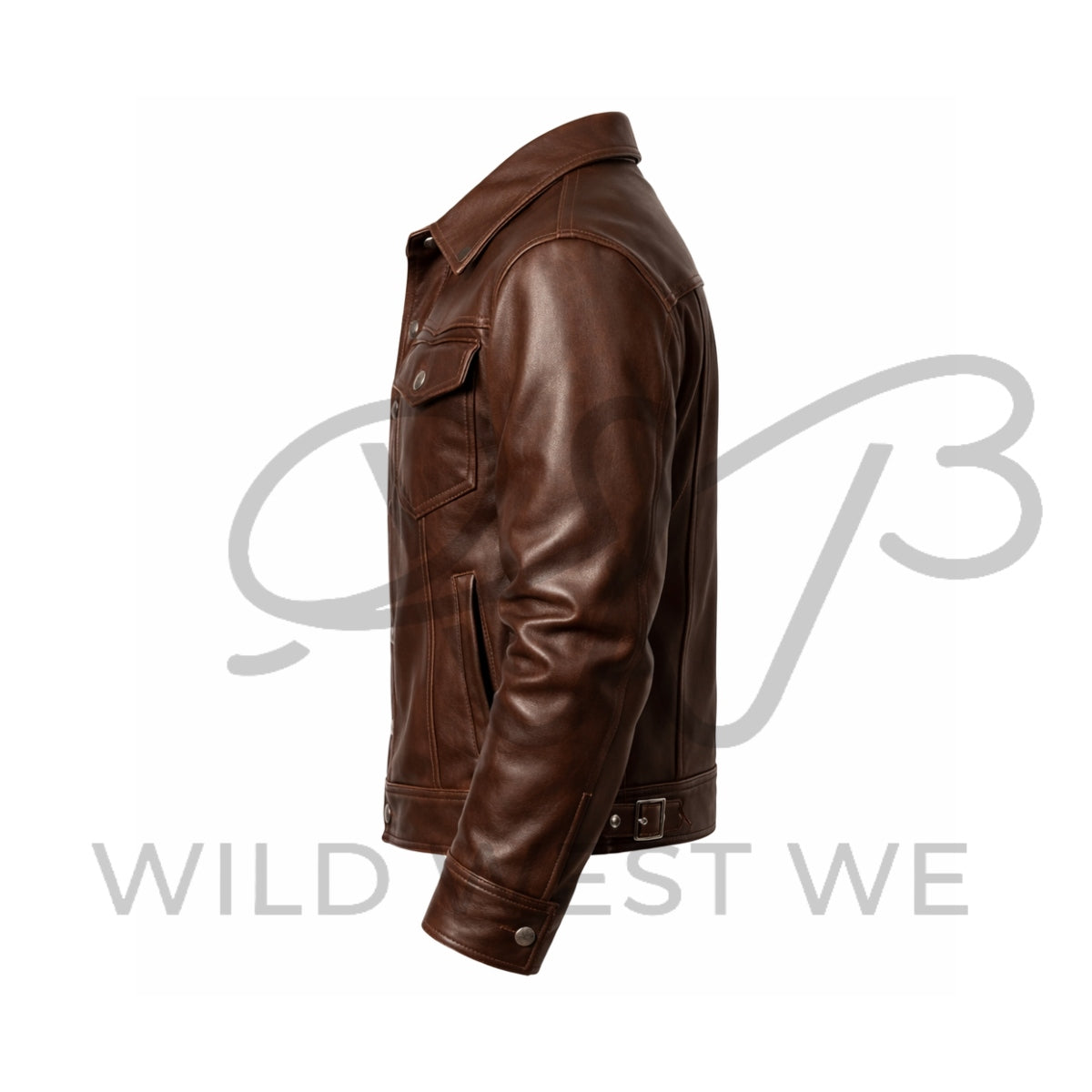 Men’s Chocolate Brown Cowboy Leather Jacket