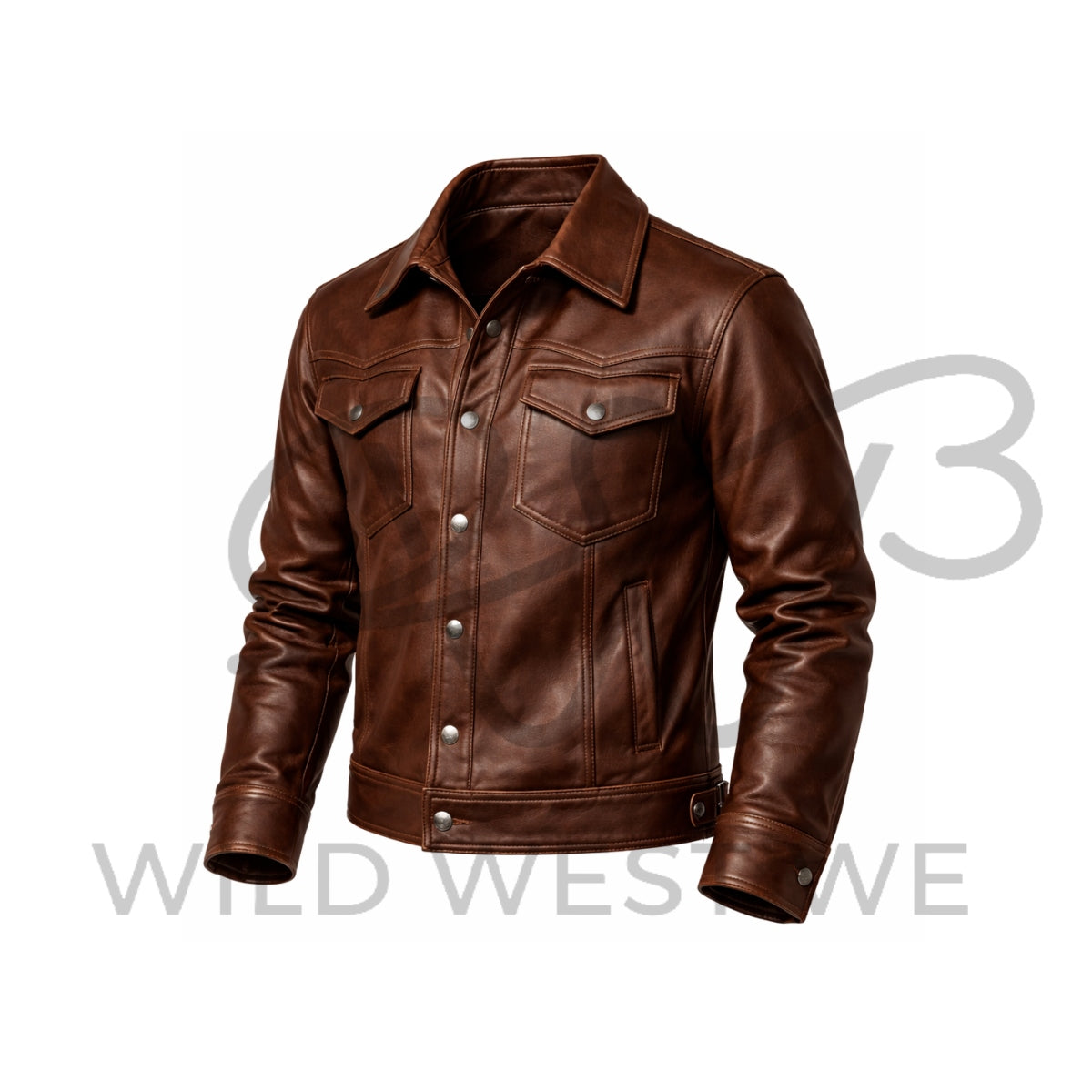 Men’s Chocolate Brown Cowboy Leather Jacket