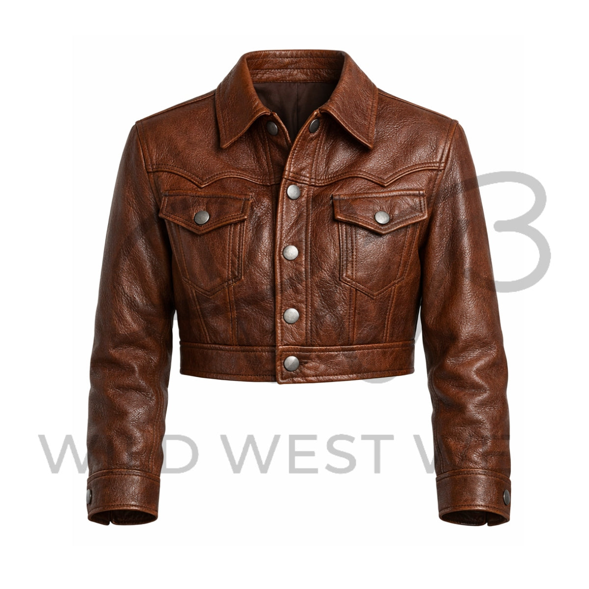 Men’s Cropped Western Leather Jacket 