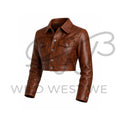 Men’s Cropped Western Leather Jacket 