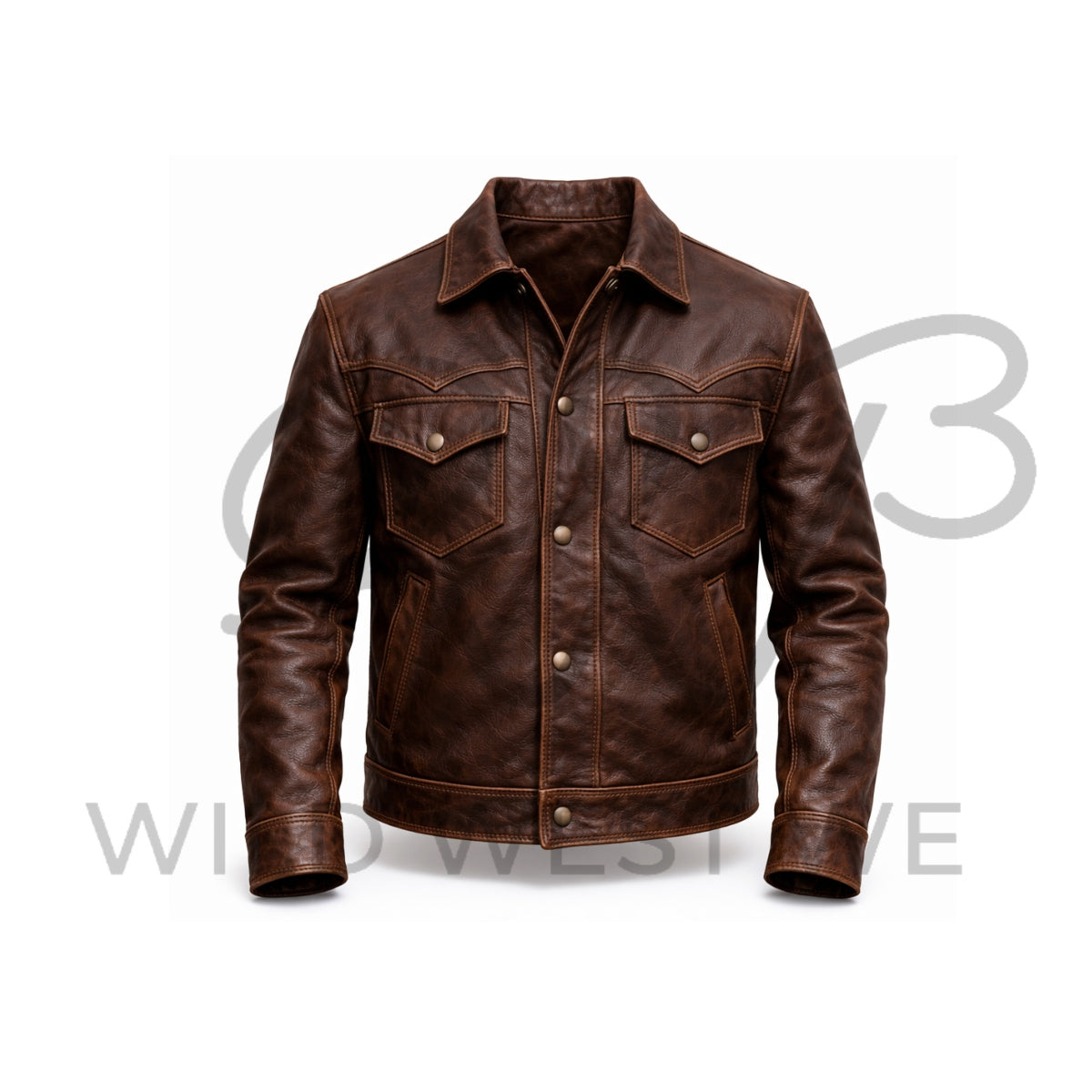 Men’s Dark Brown Western Leather Jacket
