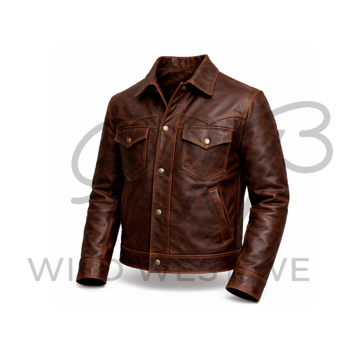 Men’s Dark Brown Western Leather Jacket