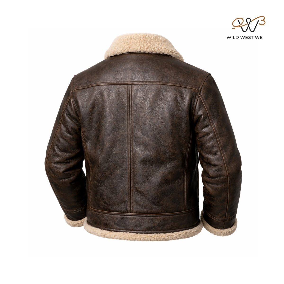 Men’s Brown Shearling Collar Leather Jacket
