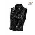 Men’s Glossy Black Patent Leather Vest