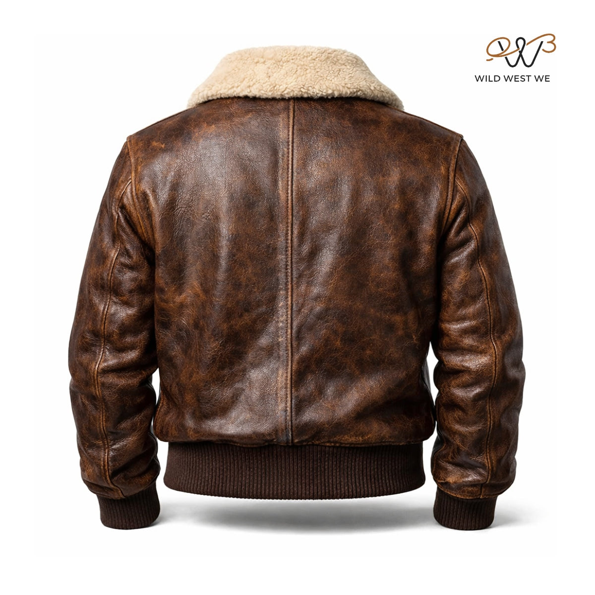 Men’s Brown Shearling Leather Aviator Jacket
