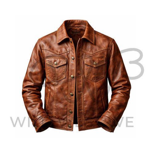 Handmade Western Leather Jacket for Men