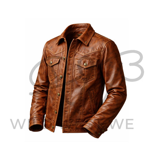 Handmade Western Leather Jacket for Men