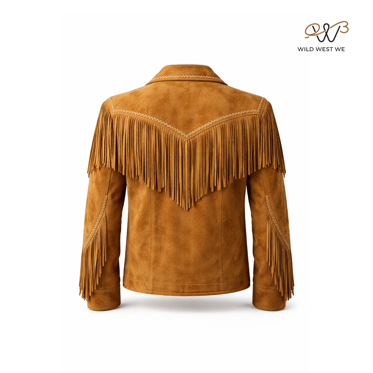 Men’s Tan Suede Fringe Western Jacket