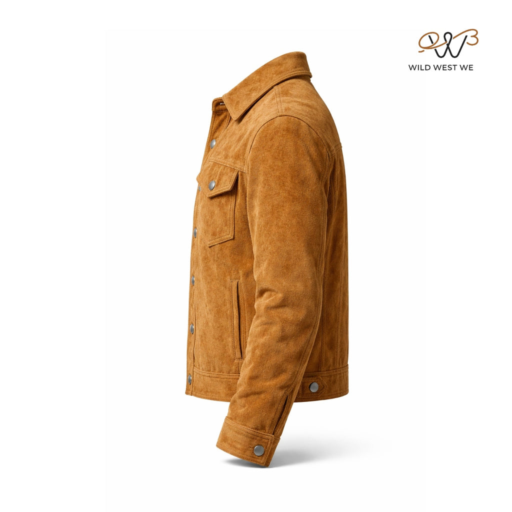Men’s Tan Suede Fringe Western Jacket