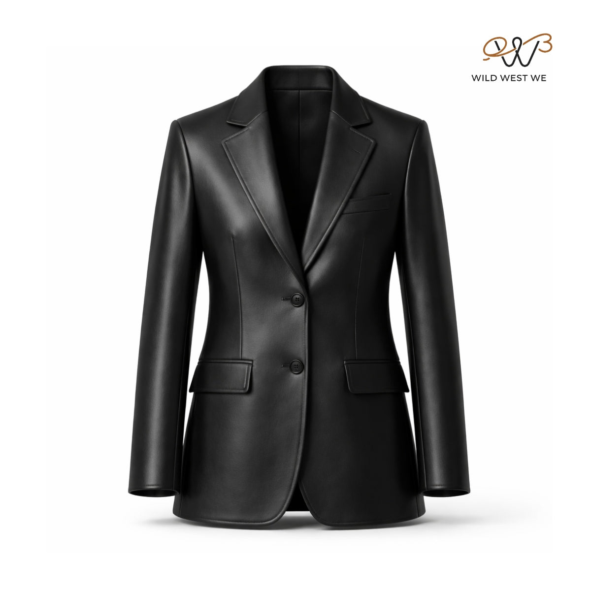 Women’s Black Leather Blazer Jacket